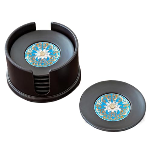 Vnook Kung-Fu Tee-Untersetzer, 6 Stück Runde Untersetzer Set, Teezeremonie Zubehör, Hitzeschutz, für Platzieren Sie Teetassen zu Hause, im Büro oder in der Teestube(Brown) von Vnook