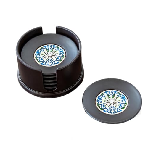Vnook Kung-Fu Tee-Untersetzer, 6 Stück Runde Untersetzer Set, Teezeremonie Zubehör, Hitzeschutz, für Platzieren Sie Teetassen zu Hause, im Büro oder in der Teestube(White) von Vnook