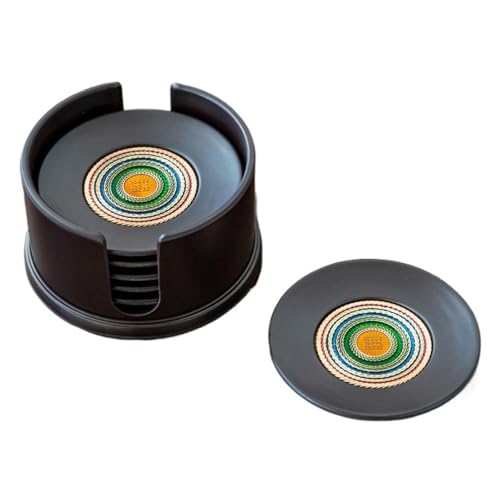 Vnook Kung-Fu Tee-Untersetzer, 6 Stück Runde Untersetzer Set, Teezeremonie Zubehör, Hitzeschutz, für Platzieren Sie Teetassen zu Hause, im Büro oder in der Teestube(Yellow) von Vnook
