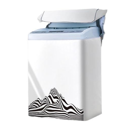 Vnook Toplader Waschmaschinen Abdeckung, Trockner Abdeckung, Wasserdicht Schutzabdeckung, Druck Geometrie, für Meisten Toplader Pulsator Waschmaschine Trockner(Black,M) von Vnook