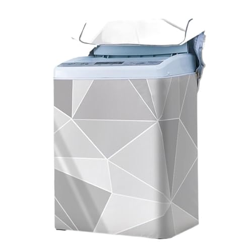 Vnook Toplader Waschmaschinen Abdeckung, Trockner Abdeckung, Wasserdicht Schutzabdeckung, Druck Geometrie, für Meisten Toplader Pulsator Waschmaschine Trockner(Gray,XL) von Vnook