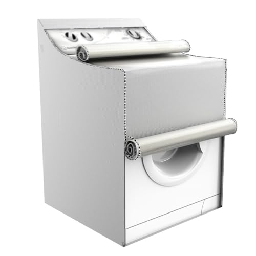 Vnook Trockner Abdeckung mit Reißverschluss, Waschmaschinen-Abdeckung, Wasserdichter Schmutzabweisend, Oxford-Stoff, für Drinnen und draußen Frontlader-Waschmaschine(Silver) von Vnook