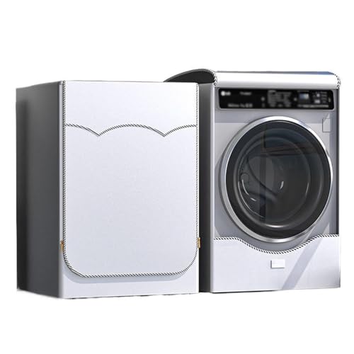 Vnook Waschmaschinen-Abdeckung, Tumble Waschmaschine Trocknerschutz, Wasserdicht Abdeckung, Schmutzabweisend, für Frontlader Waschmaschine und Trockner(Silver,M) von Vnook