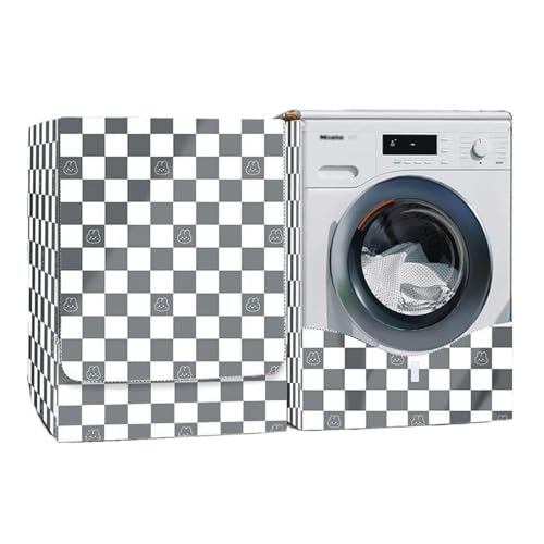 Vnook Waschmaschinen Schutzabdeckung, Tumble Waschmaschine Trocknerschutz, Sonnenschutz, Edge Reißverschluss, für die Meisten Frontlader-Maschinen und Trockner(Gray,58-65cm) von Vnook