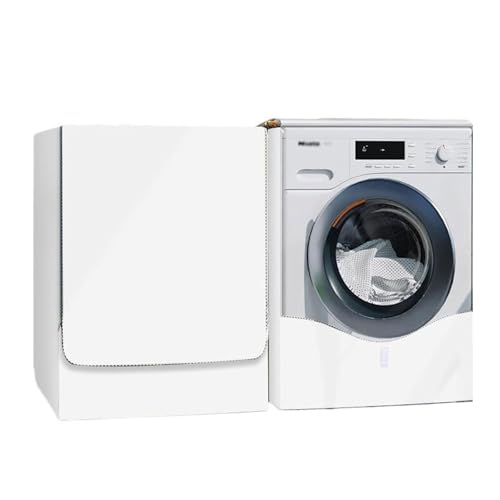 Vnook Waschmaschinen Schutzabdeckung, Tumble Waschmaschine Trocknerschutz, Sonnenschutz, Edge Reißverschluss, für die Meisten Frontlader-Maschinen und Trockner(White,58-65cm) von Vnook