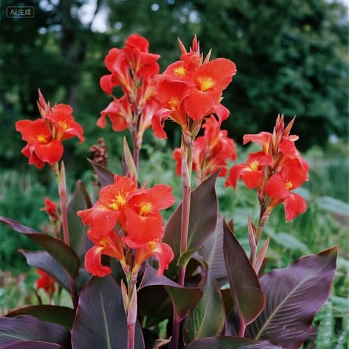 [Vnuhgzs] Mehrjährige, kältebeständige Gartengrünwand/Canna-Pflanze/Canna mit violetten Blättern/Teich-Feuchtgebiet-Gartenlandschaftsdekoration-2 zwiebeln-A von Vnuhgzs