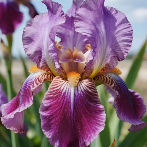 [Vnuhgzs] Winterharte Iris – großblumige Hybride – Garten-/Gartendekoration – winterharte Staude-6 Rhizome-F von Vnuhgzs