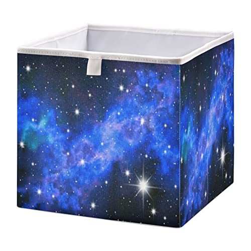 Vnurnrn Blauer Dunkler Weltraumstern Kleidung Spielzeug Box Faltbare offene Aufbewahrungsboxen Organizer großer Kapazität mit Deckel für zu Hause von Vnurnrn