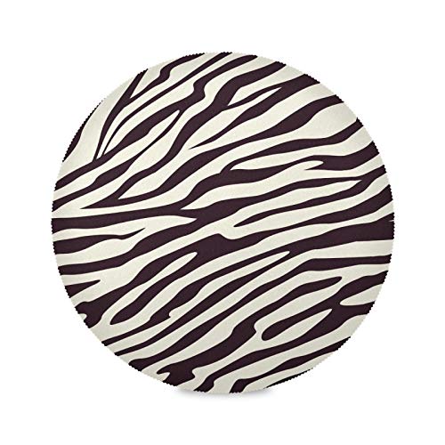 Klassische Zebra Tierhaut Runde Tischsets für den Esstisch Platzsets Abwaschbar Hitzebeständig rutschfest Platzdeckchen für Küche Speisetisch von Vnurnrn