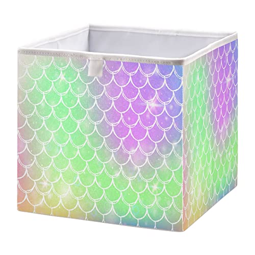 Vnurnrn Prinzessin Meerjungfrau Regenbogen Kleidung Spielzeug Box Faltbare offene Aufbewahrungsboxen Organizer großer Kapazität mit Deckel für zu Hause von Vnurnrn