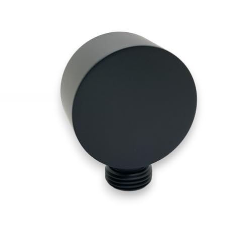 VoKs Wandanschlussbogen Schwarz Rund Messing Universal Brauseanschlussbogen 1/2" Zoll, Schlauchanschluss Bad Wandanschluss Dusche für Handbrause von VoKs