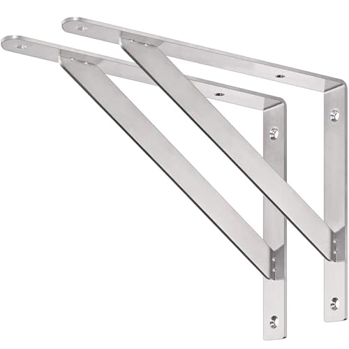 2 Stück Edelstahl Halterung, Heavy Duty Solid Regal Support, Max Last: 550lb, rechtwinklige Halterung, platzsparende Halterung. (40 * 25 * 0.4cm/15.8 * 9.8 * 0.16inch/2Stücke) von VoVoia