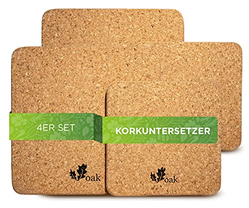 Voak® Topfuntersetzer Korkuntersetzer Set | 4 eckige Kork Untersetzer | 100% Natur Kork Made in Portugal | 20 cm und 15 cm | rutschfeste Unterlage Tischset Abwaschbar Hitzebeständig Voak® Topfuntersetzer Korkuntersetzer Set | 4 eckige Kork Untersetzer | 100% Natur Kork Made in Portugal | 20 cm und 15 cm | rutschfeste Unterlage Tischset Abwaschbar Hitzebeständig von Voak