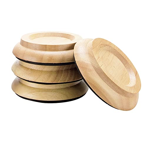 VOARGE 4 STÜCKE Bodenschoner Piano Caster Cups Piano Foot Pads, Möbeluntersetzer aus Hartholz, 4er-Set Eiche natur, Klavier Caster Cups Zubehör (Wood) von Voarge