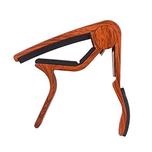 VOARGE Gitarre Capo, Kapodaster Trigger Capodaster Gitarre Rubost Zinklegierung Kapo Capo, für Akustik Gitarre, Ukulele, E-Gitarre, Bass mit Holz Farbe Gitarre Plektrum Plektron Picks Mirabow color von Voarge