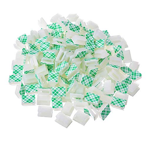 VOARGE Selbstklebende Kabelklemmen Basis Halter Drahtklammern Kabelmanagement Kabelbinder Draht Kabel Halter, 100 Stück Weiß von Voarge