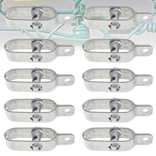 Voarge 10 Stück Drahtspanner, Spanner mit Stacheldraht, Drahtspanner aus verzinktem Stahl, 90 mm, Set mit Verbindungsstücken für Spanndraht von Voarge