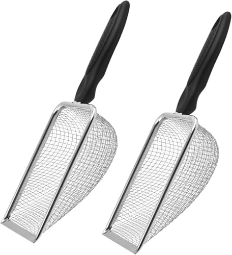 Voarge 2 Stück Gartenerdesieb, Sandsieb aus Rostfreiem Edelstahl, Gartensieb aus Edelstahl, Garten-Boden-Sieb-Schaufel, Kompostsieb mit Griff, Blumenerdeschaufel, für Sand Steine Erde Kompost Voarge 2 Stück Gartenerdesieb, Sandsieb aus Rostfreiem Edelstahl, Gartensieb aus Edelstahl, Garten-Boden-Sieb-Schaufel, Kompostsieb mit Griff, Blumenerdeschaufel, für Sand Steine Erde Kompost von Voarge