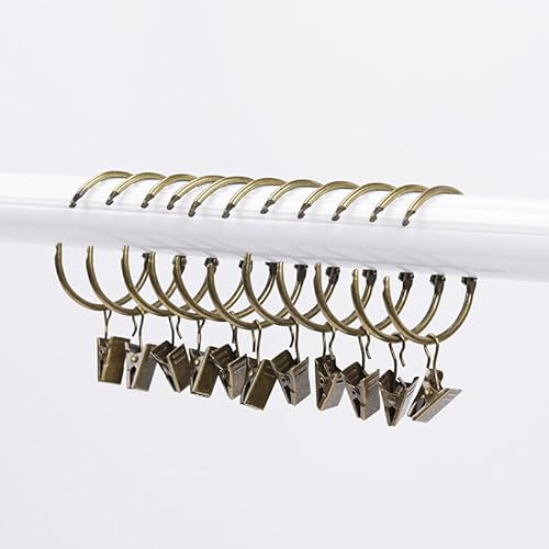 Voarge 30 Stück Gardinenringe Vorhangringe, 50mm Gardinenringe mit Clips, für Fenster Tür Duschvorhänge, Bronzefarben Voarge 30 Stück Gardinenringe Vorhangringe, 50mm Gardinenringe mit Clips, für Fenster Tür Duschvorhänge, Bronzefarben von Voarge