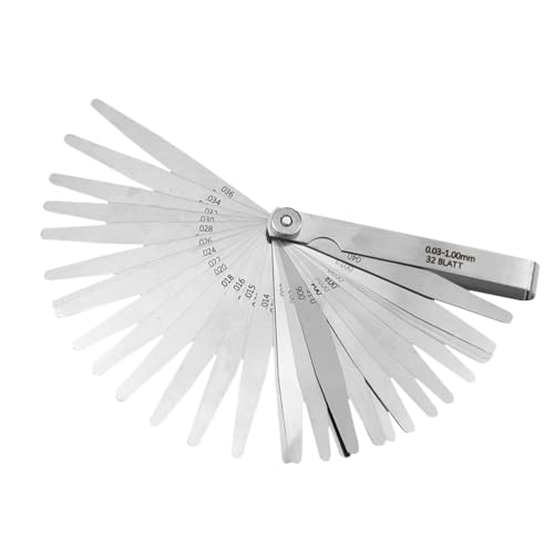 Voarge 32 Klingen Fühlerlehre, 0,03-1,00mm Edelstahl Hochpräziser Fühlerlehre Dual Marked Metric und Imperial Gap Messwerkzeug Voarge 32 Klingen Fühlerlehre, 0,03-1,00mm Edelstahl Hochpräziser Fühlerlehre Dual Marked Metric und Imperial Gap Messwerkzeug von Voarge
