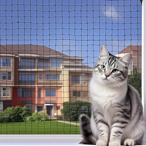 Voarge 4 x 3 M Katzennetz für Balkon, Katzennetz Ohne Bohren mit Befestigungsseil, Nägel, Kabelbinder, Balkonnetz für Katzen zur Sicherung von Balkon, Terrassen, Fenstern, Türen, Zäune Voarge 4 x 3 M Katzennetz für Balkon, Katzennetz Ohne Bohren mit Befestigungsseil, Nägel, Kabelbinder, Balkonnetz für Katzen zur Sicherung von Balkon, Terrassen, Fenstern, Türen, Zäune von Voarge