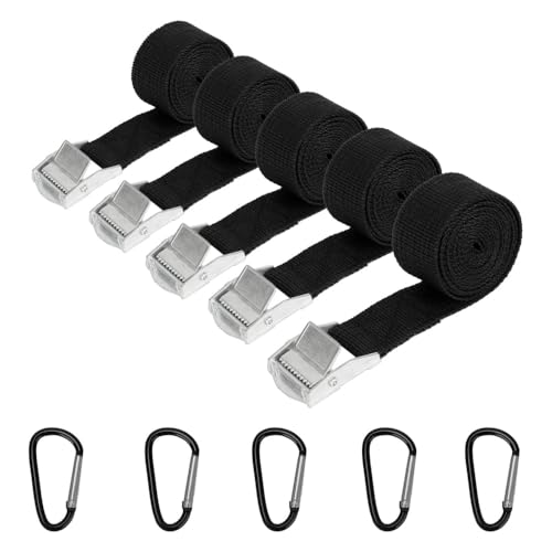 Voarge 5 Stück Befestigungsgurt, 25mm×1.5m Spanngurte Zurrgurt kurz Schwarz mit 5 Stück Karabinerhaken,Zurrgurte mit Ratsche Verstellbare für Auto Fahrrad Motorrad Gepäck Camping Voarge 5 Stück Befestigungsgurt, 25mm×1.5m Spanngurte Zurrgurt kurz Schwarz mit 5 Stück Karabinerhaken,Zurrgurte mit Ratsche Verstellbare für Auto Fahrrad Motorrad Gepäck Camping von Voarge