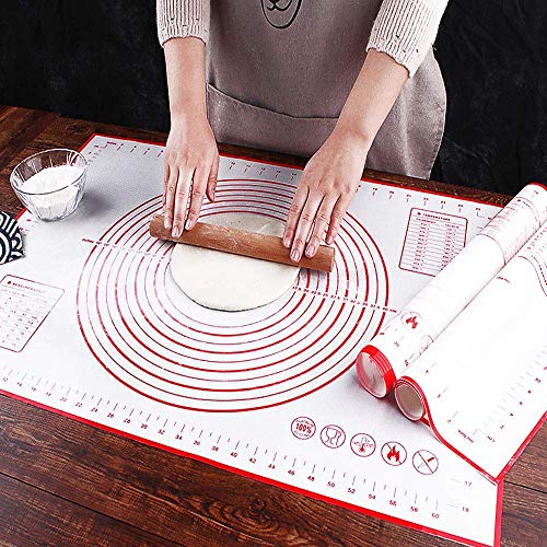 Voarge Backmatte Silikon Teigmatte Wiederverwendbar Antihaft mit Messung, 60 x 40 cm Silikonmatte Silikon Backmatte Baking von Voarge