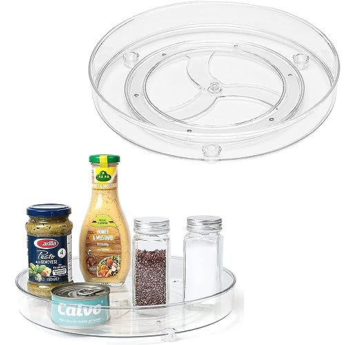 Voarge Drehteller Kühlschrank Organizer,Küche Gewürzregal Drehplatte, Küchen Kühlschrank Organizer 360° Drehbares Lazy Susan Drehteller für Gewürze und Backzutaten (einstöckig) von Voarge