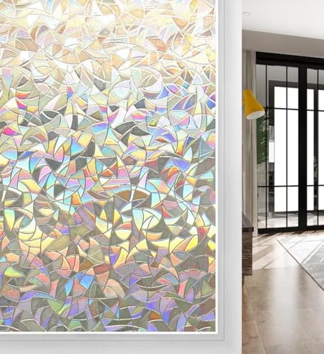 Voarge Fensterfolie Blickdicht Selbsthaftende, 3D Regenbogenfarben Effekt unter Licht, Sichtschutzfolie Fenster Bunt Blickdicht Selbsthaftende- Farbenfrohe Dekoration für Ihr Zuhause, 44.5x200cm Voarge Fensterfolie Blickdicht Selbsthaftende, 3D Regenbogenfarben Effekt unter Licht, Sichtschutzfolie Fenster Bunt Blickdicht Selbsthaftende- Farbenfrohe Dekoration für Ihr Zuhause, 44.5x200cm von Voarge