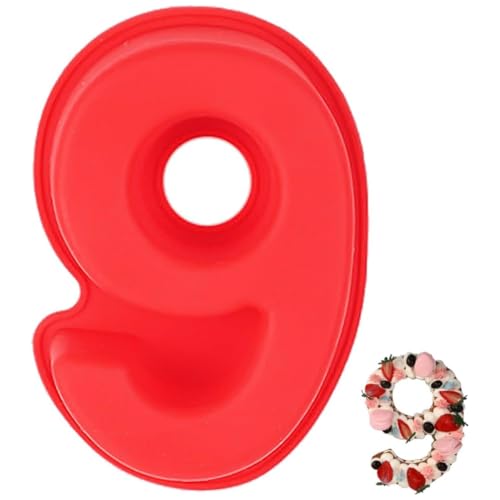 Voarge Kuchenform Zahlen Silikon, Backform Zahlen Groß 3D Number Cake Backform Anzahl DIY Kindergeburtstag Zahlenform, Zahlenmuster, Herstellung von Kuchen für Creme, Hochzeit, Geburtstag (9) von Voarge