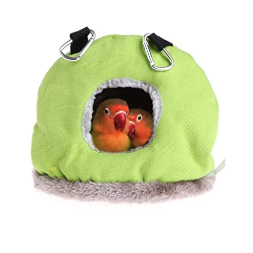 Voarge Nest Vogel hängen, Winter Warm Vogel Nest Käfig Winter Plüsch Vogel Plüsch Haus für kleine Tiere, Farbe Größe ist optional (L, Grau Grün) von Voarge