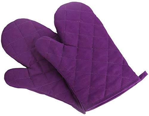 Voarge Ofenhandschuhe, Hitzebeständig Ofenhandschuhe Verdickte Hitzeresistente Topfhandschuhe Topflappen Backhandschuhe, 1 Paar (lila) von Voarge