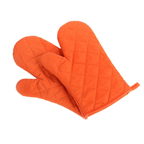 Voarge Ofenhandschuhe, Hitzebeständig Ofenhandschuhe Verdickte Hitzeresistente Topfhandschuhe Topflappen Backhandschuhe, 1 Paar, orange von Voarge