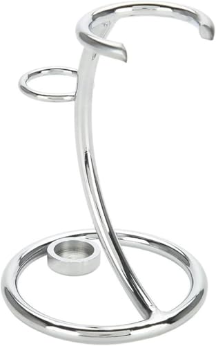 Voarge Rasier-Halter Metall Rasierpinsel Ständer Rasierständer für Rasierpinsel und Rasierapparat Rasierpinsel Ständer Halter 2 in 1 Gebogenes Design Geschenkidee für Herren für klassische Rasierhobel von Voarge
