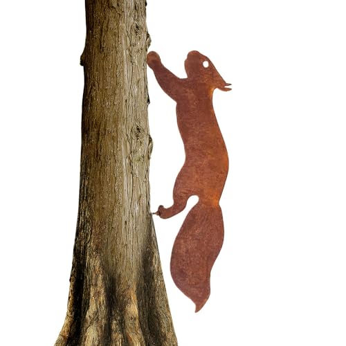 Voarge Rostiges Eichhörnchen zum Schraube in Holz, Rostiges Eichhörnchen, Eichhörnchen Deko, Gartendekorationen Für Den Außenbereich, Rost Deko Für Garten von Voarge