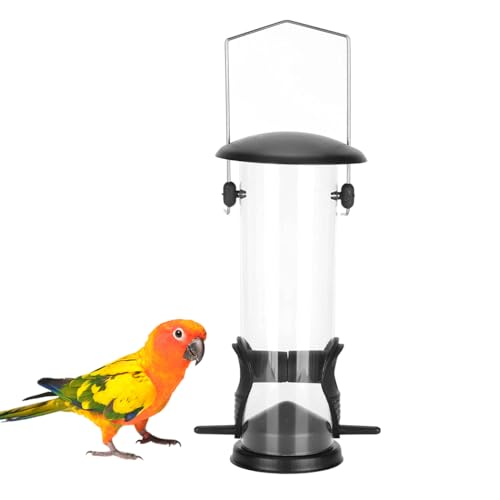 Voarge Vogelfutterspender, Vogelfutterhaus zum Aufhängen aus Metall für Draussen,Wildvogel,Spatzen Rotkehlchen, 21.5 * 7cm von Voarge