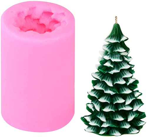Voarge Weihnachtsbaum Silikonform, 3D Kerzenform Weihnachtsbaum Kerzen-Form Aus Silikon Für Aroma Gips DIY Kerzenherstellung Mold Form Zufällige Farbe 6x6x8CM von Voarge