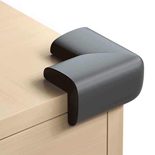 Schutzecken für Möbel, 4 Eckenschoner zur Kindersicherung und Baby-Sicherheit, Tischschutz – Eckpolster mit stark haftendem Klebeband, Beige Schwarz von Vobulafy