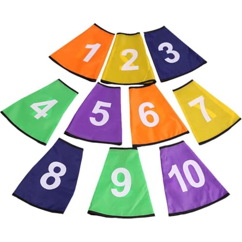 Vobumix 1–10 Nummern-eimerabdeckungen, Logo-kegelabdeckungen, Fußballtrainings-kegelschutz, Soccerl-markierungsschild Für Kinder-hinderniskegel von Vobumix