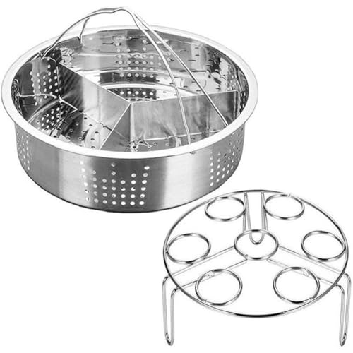 Vobumix Dampfgarer-Korb-Set, Untersetzer, Eier-dampfgestell, Edelstahl-dampfständer, Lebensmittel-kochzubehör Für Gemüse Vobumix Dampfgarer-Korb-Set, Untersetzer, Eier-dampfgestell, Edelstahl-dampfständer, Lebensmittel-kochzubehör Für Gemüse von Vobumix
