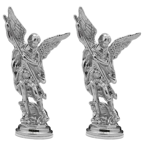 Vobumix Heilige Michael-Figur, Der Erzengel, Der Satan Besiegt, Schutzstatuen, Religiöse Sammler-kampfengel-skulptur von Vobumix