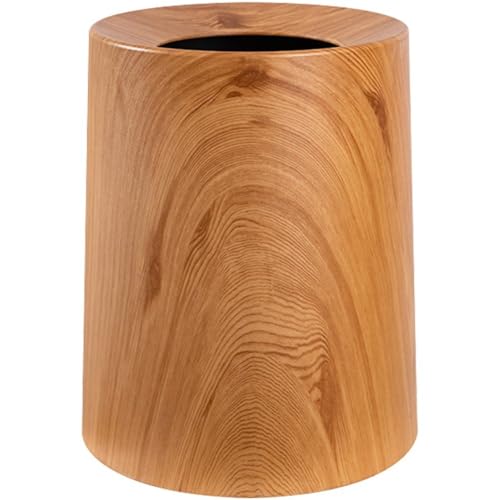 Vobumix Holzmaserung Mülleimer, Moderner Haushaltsmüllbehälter, Deckelloser Mülleimer, Papierkorb, Mülleimer, Müllaufbewahrungsbox, Heimbedarf von Vobumix