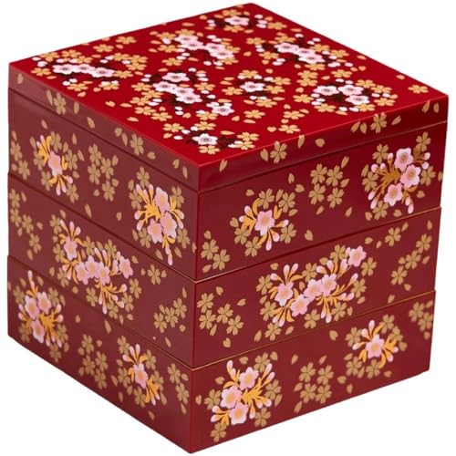 Vobumix Traditionelle Japanische Bento-Box, bento-Box, Dreischichtige Sushi-Box, Tragbarer Lebensmittelaufbewahrungsbehälter, Traditionelle Lackierte Box Vobumix Traditionelle Japanische Bento-Box, bento-Box, Dreischichtige Sushi-Box, Tragbarer Lebensmittelaufbewahrungsbehälter, Traditionelle Lackierte Box von Vobumix