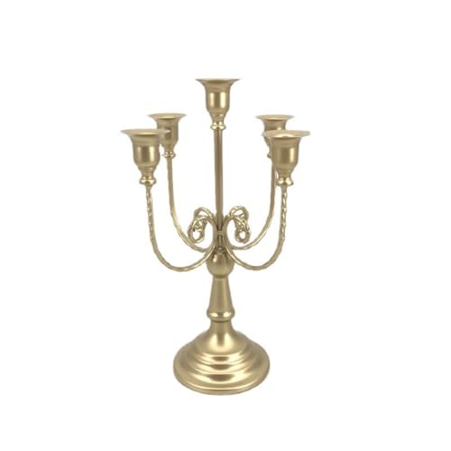Vocdikficy 1 Stück 5-Armiger Kandelaber im Vintage-Stil, Tischdekoration, Hochzeitsfeier, Dekoration, Gold von Vocdikficy
