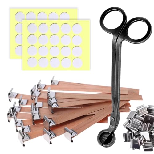 Vocdikficy 141-Teiliges Kerzenherstellungsset - Holzdochte-Set mit Metallsockel für Rauchfreie Holzdochtekerzen Vocdikficy 141-Teiliges Kerzenherstellungsset - Holzdochte-Set mit Metallsockel für Rauchfreie Holzdochtekerzen von Vocdikficy