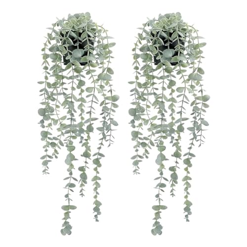 Vocdikficy 2 Stück Künstliche Hängepflanzen im Topf, Eukalyptus-Hängepflanze für Wand, Zuhause, Terrasse, Innen- und Außendekoration, Einfache Installation, Einfach zu Verwenden Vocdikficy 2 Stück Künstliche Hängepflanzen im Topf, Eukalyptus-Hängepflanze für Wand, Zuhause, Terrasse, Innen- und Außendekoration, Einfache Installation, Einfach zu Verwenden von Vocdikficy