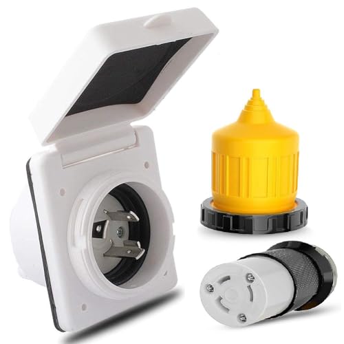 Vocdikficy 30-A-Wohnmobil-Stromeinlass-Auslass-Landstrom-Kit mit Kofferraumkabelschutz, 125 V NEMA L5-30P L5-30R Männlich-Weiblicher Anschlussstecker Vocdikficy 30-A-Wohnmobil-Stromeinlass-Auslass-Landstrom-Kit mit Kofferraumkabelschutz, 125 V NEMA L5-30P L5-30R Männlich-Weiblicher Anschlussstecker von Vocdikficy