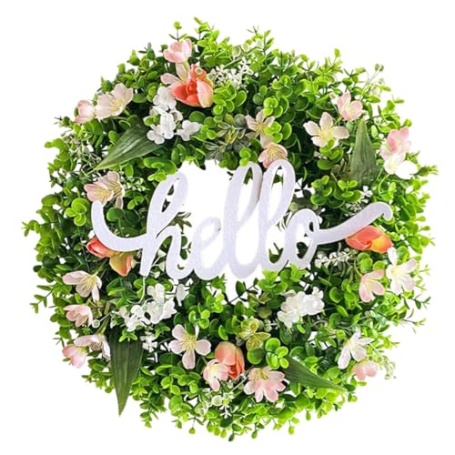 Vocdikficy Alphabet-Kranz, Grüne Künstliche Kränze mit -Schild, Blumenkranz für Haustür, Wand, Festivalkranz Vocdikficy Alphabet-Kranz, Grüne Künstliche Kränze mit -Schild, Blumenkranz für Haustür, Wand, Festivalkranz von Vocdikficy