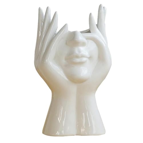 Vocdikficy Blumenvase im Nordischen Stil, für Damen, Körper, Halbes Gesicht, Blumentopf, Vase, Keramik, Kunsthandwerk, Schlafzimmer, Wohnzimmer, Tischdekoration, B von Vocdikficy
