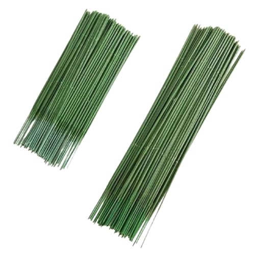 Vocdikficy Floristendraht, 200 Stück Kunststoff-Blumenstiel, Künstlicher Blumenstab, Pflanzenstummeldraht, Grüne Floristendrähte, Blumendraht von Vocdikficy